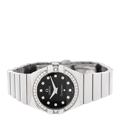 Omega Stainless Steel Diamond Bezel 27mm Constellation Quartz Watch Black 123.15.27.60.51.002 2 of 5