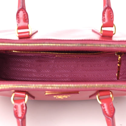 Prada Saffiano Vernice Mini Galleria Double Zip Tote Peonia 5 of 9