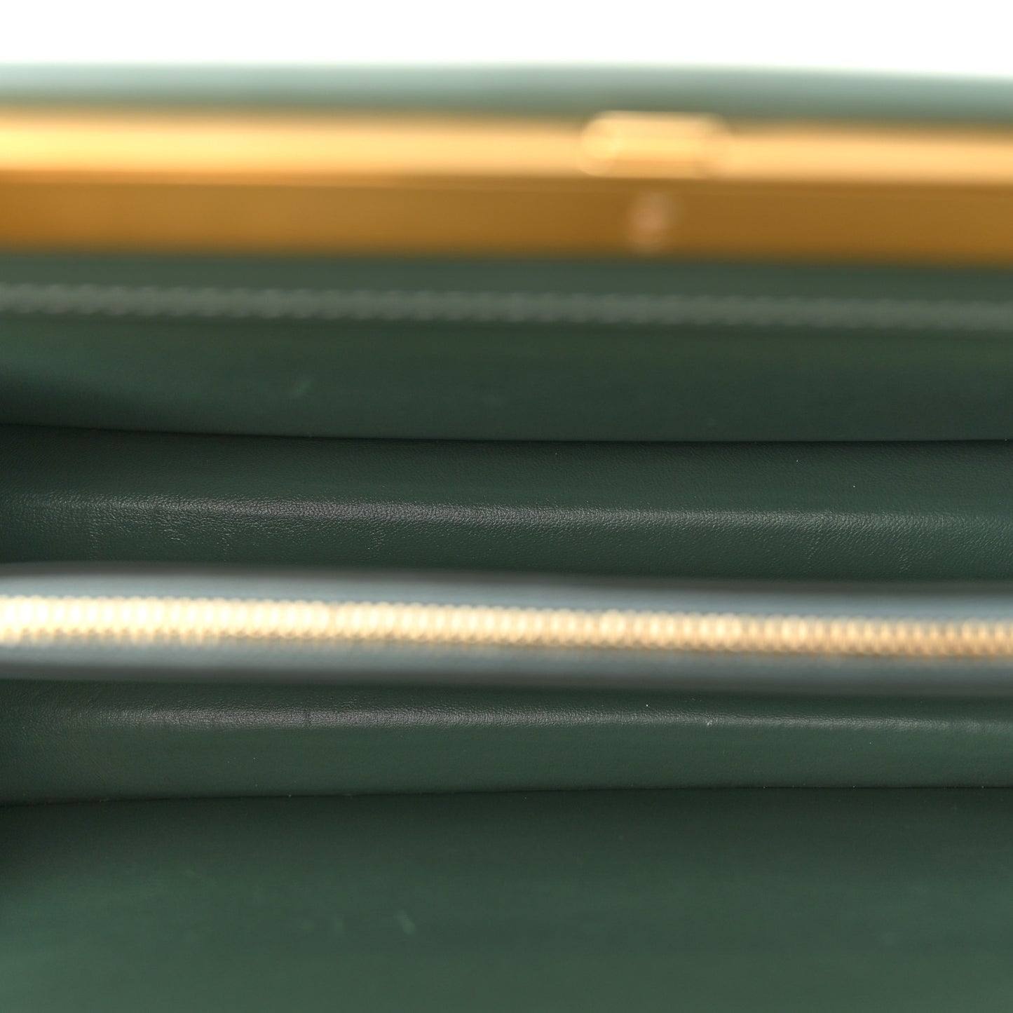 Box Calfskin Medium Clasp Bag Light Green