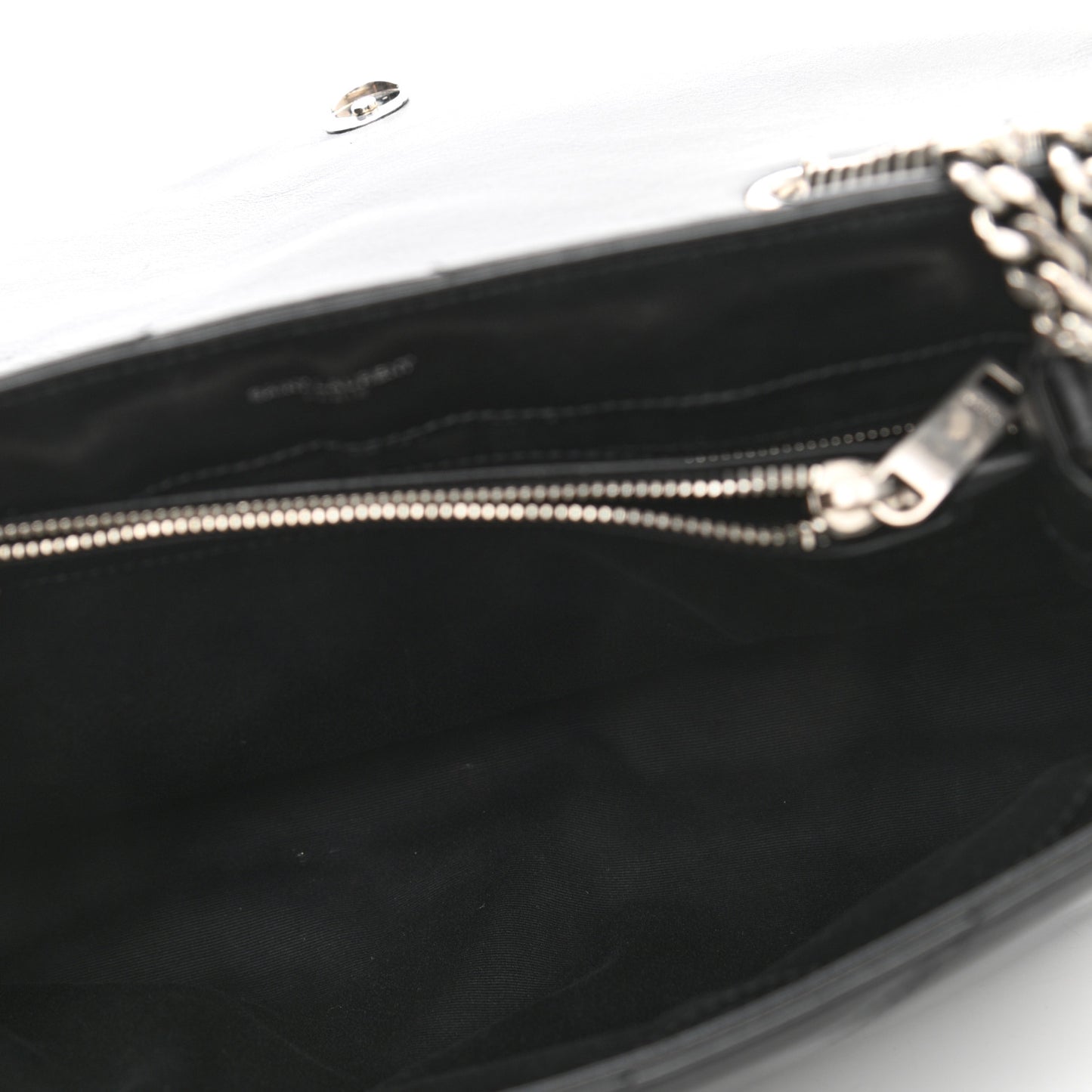 Calfskin Y Quilted Monogram Medium Loulou Chain Satchel Black