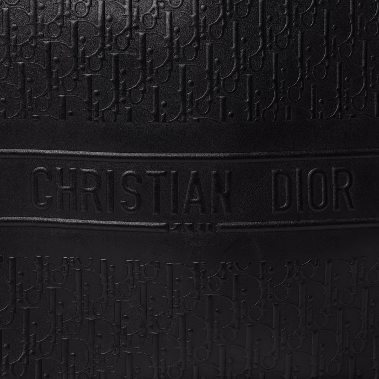 Oblique Calfskin Embossed Book Tote Black