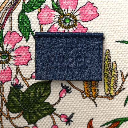 Gucci Canvas Large Flora Tote Navy Multicolor 6 of 12