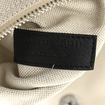 Saint Laurent Linen Calfskin Rive Gauche Maxi Tote  Grege et Noir 7 of 10