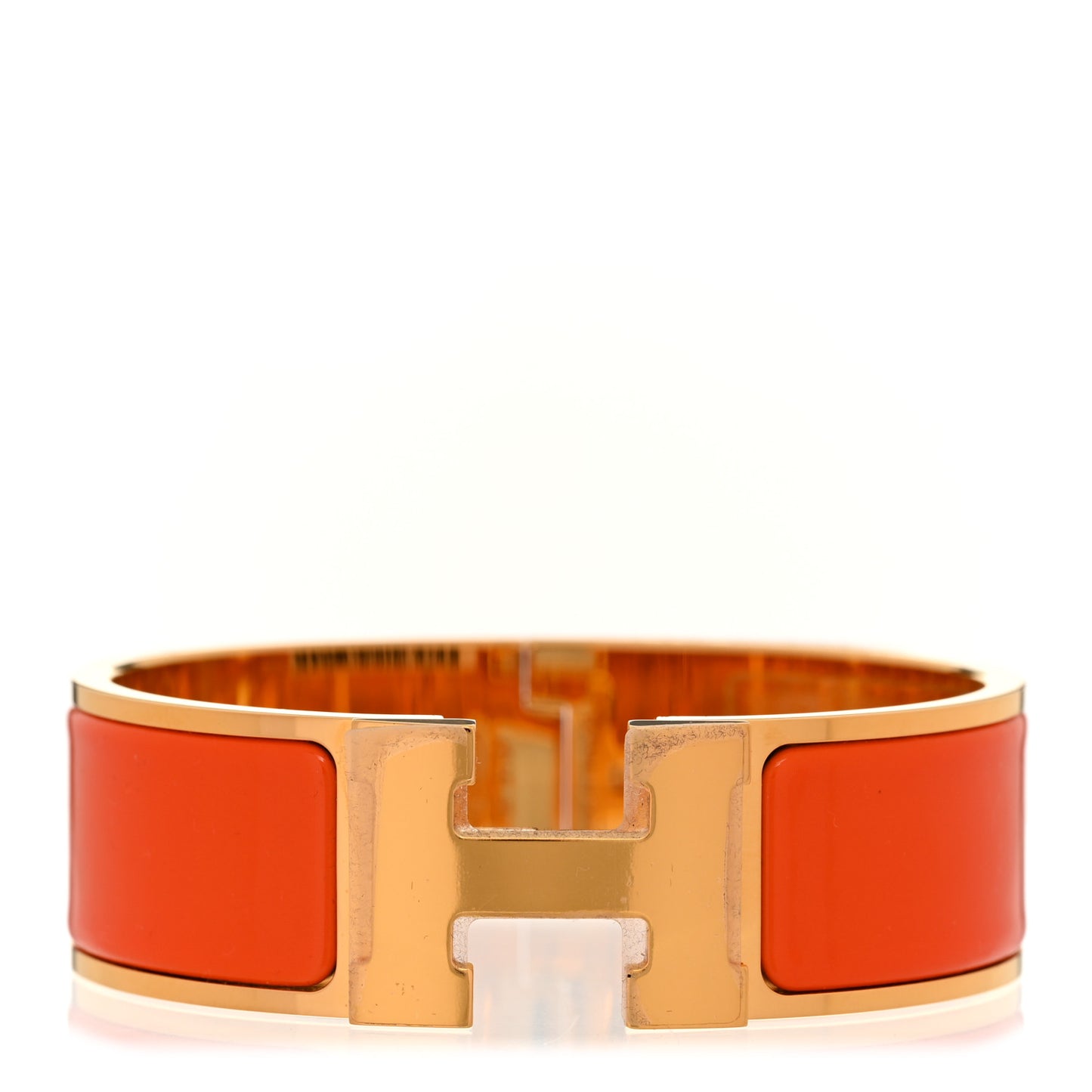 Enamel Wide Clic Clac H Bracelet GM Orange