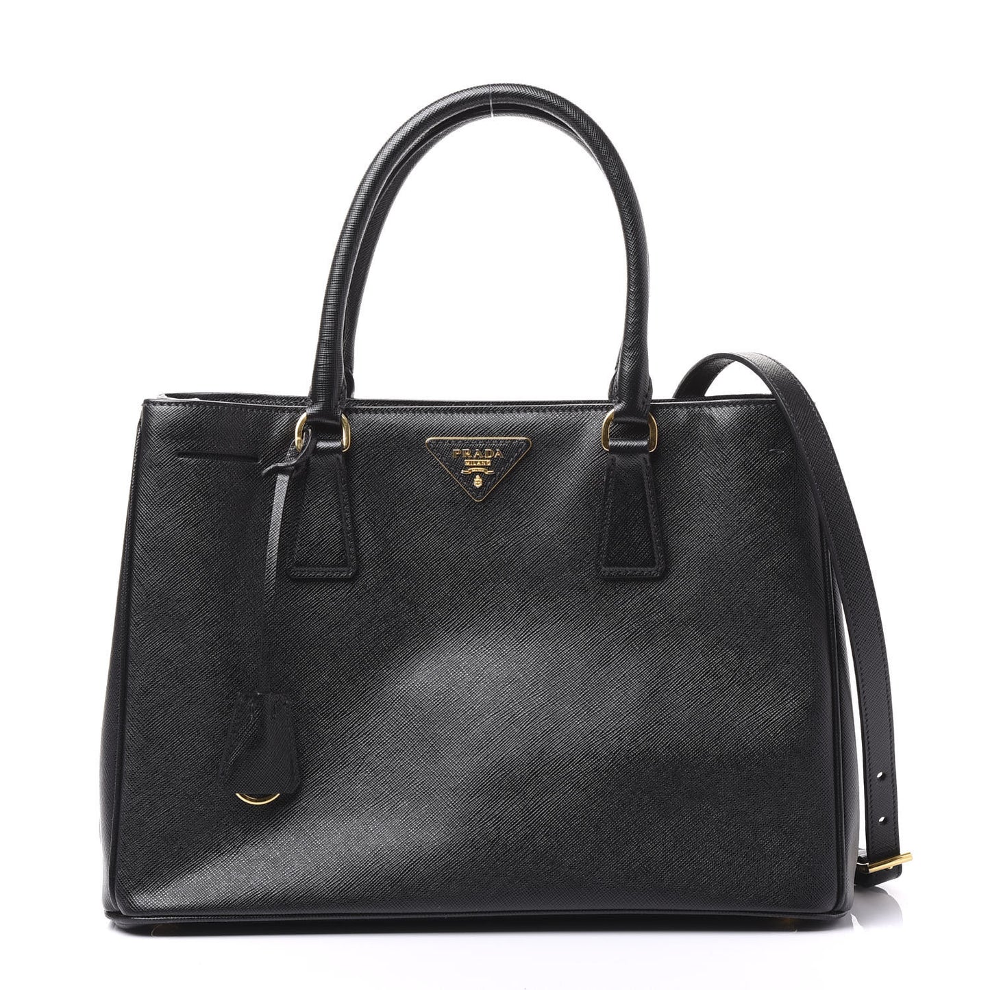 Saffiano Lux Medium Tote Black