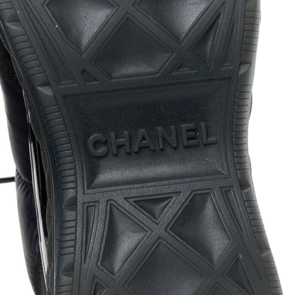 Chanel Nylon Suede Calfskin CC Sneakers 41 Black 6 of 10
