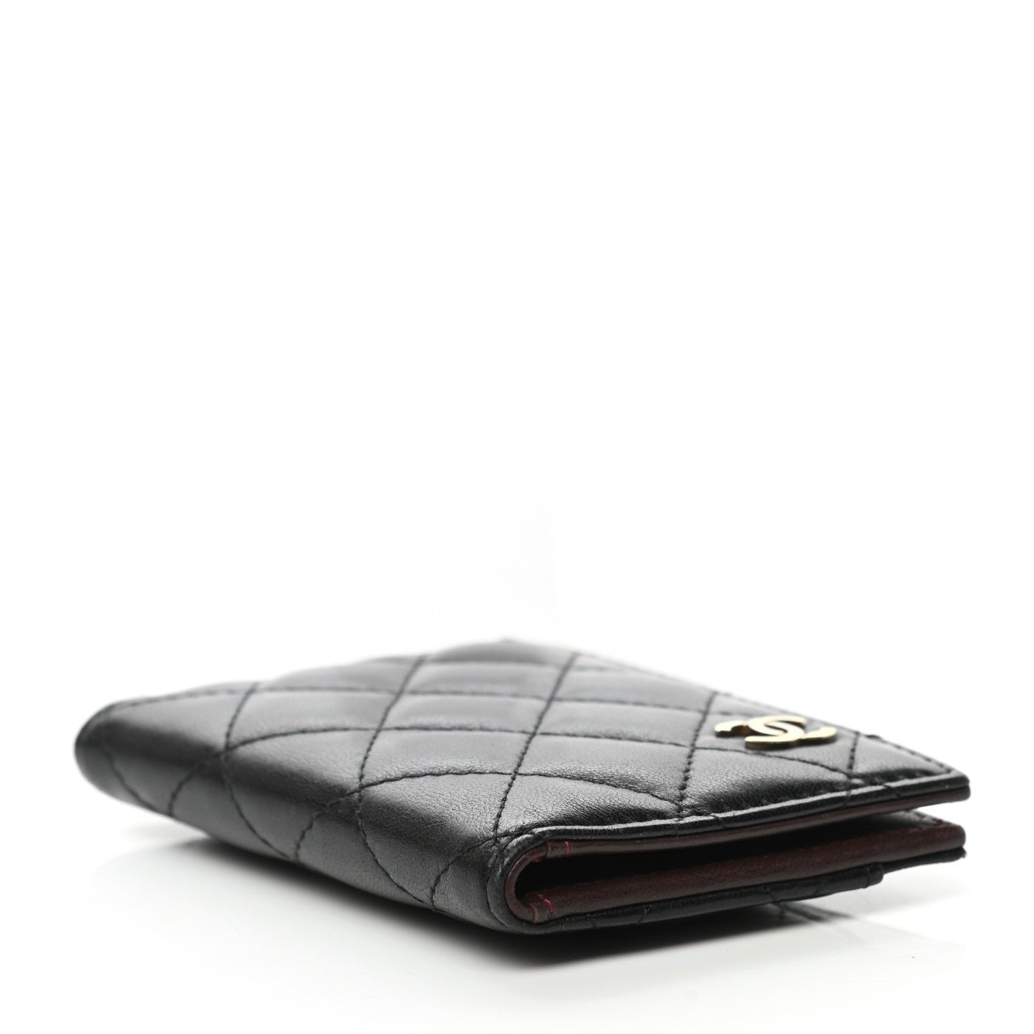 Chanel Lambskin Quilted Card Holder Wallet Black 4 of 14