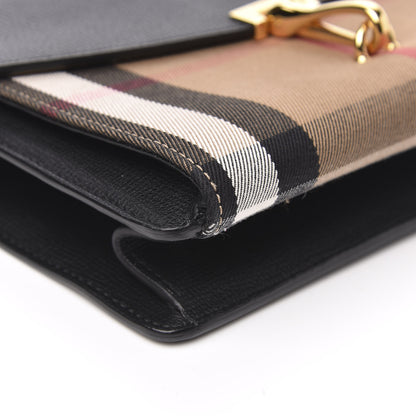 Burberry Derby Calfskin House Check Small Macken Crossbody Bag Black 8 of 11