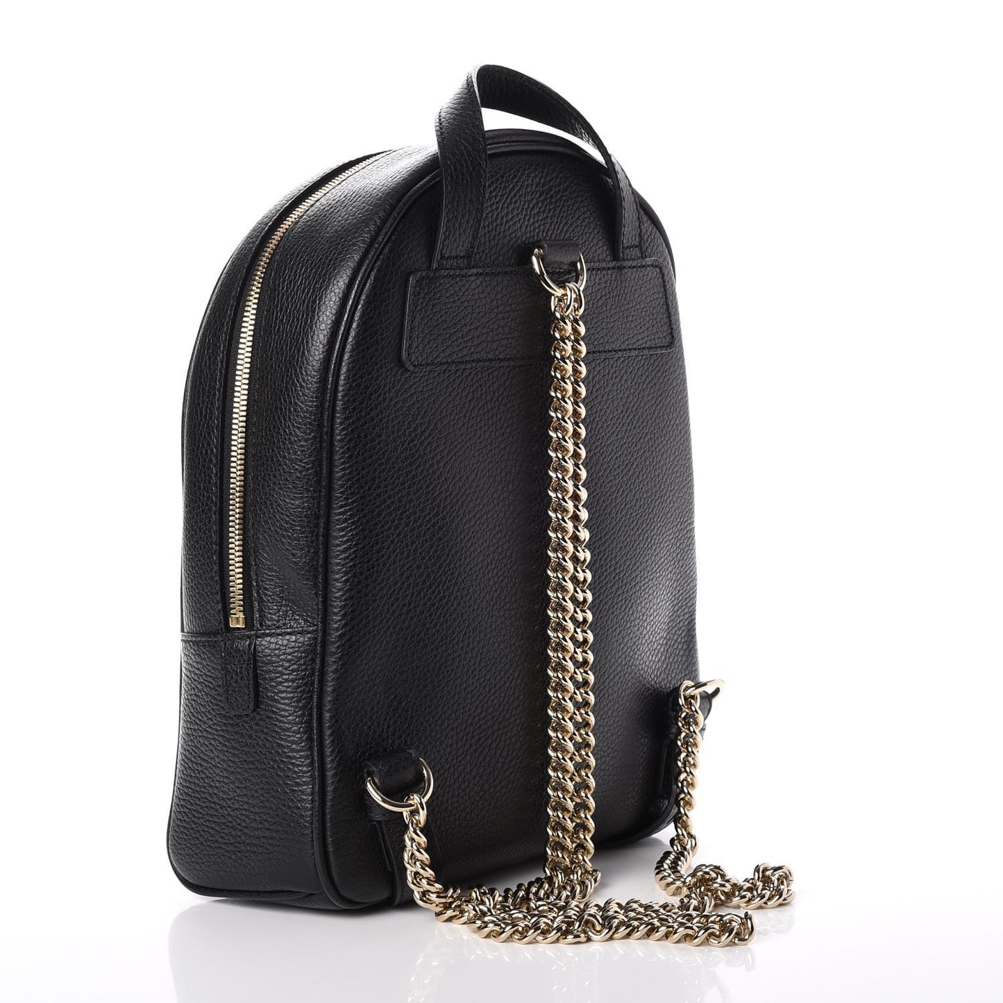 Pebbled Calfskin Soho Chain Backpack Black