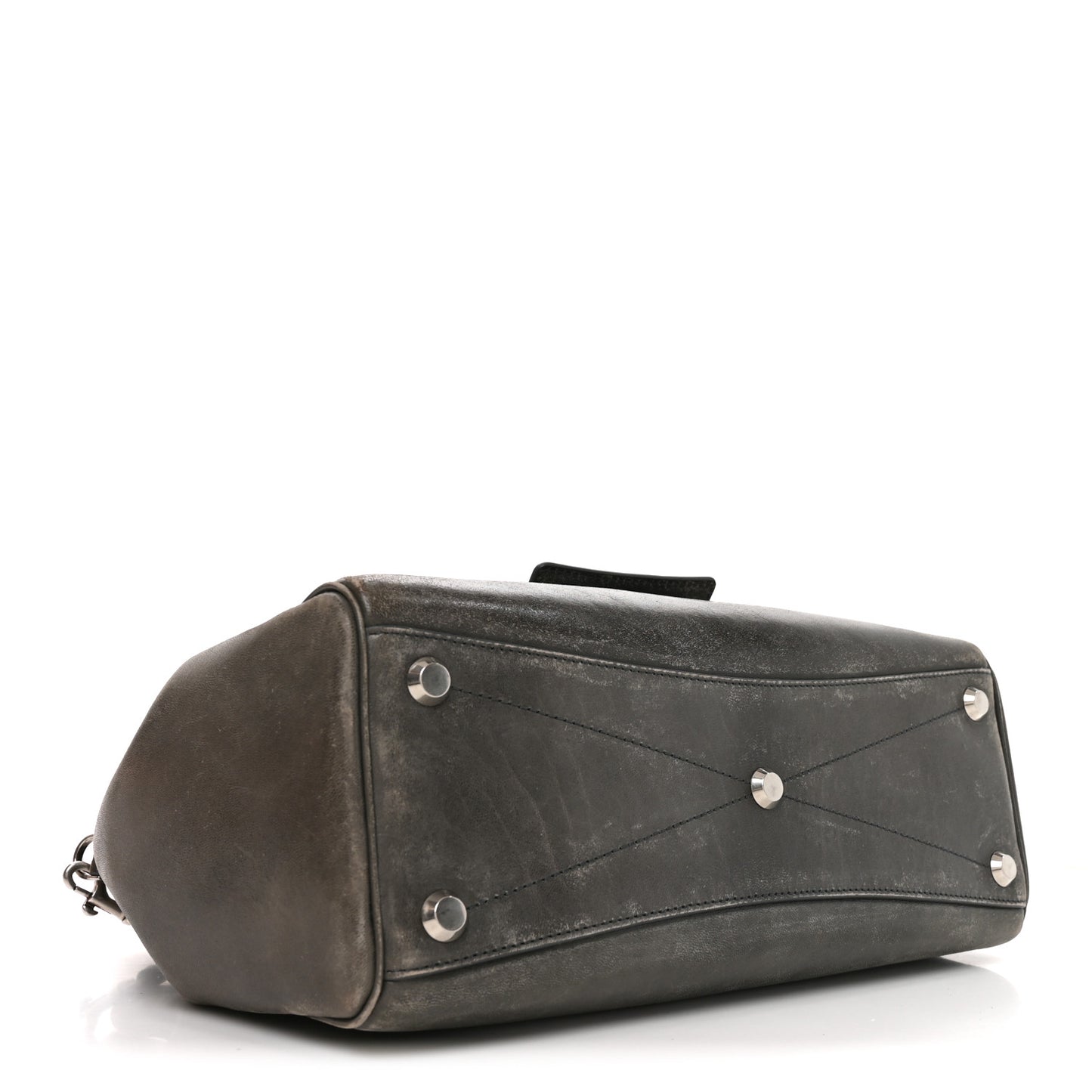 Vegetable Tanned Lambskin Small Bel Air Carry All Bag Grey