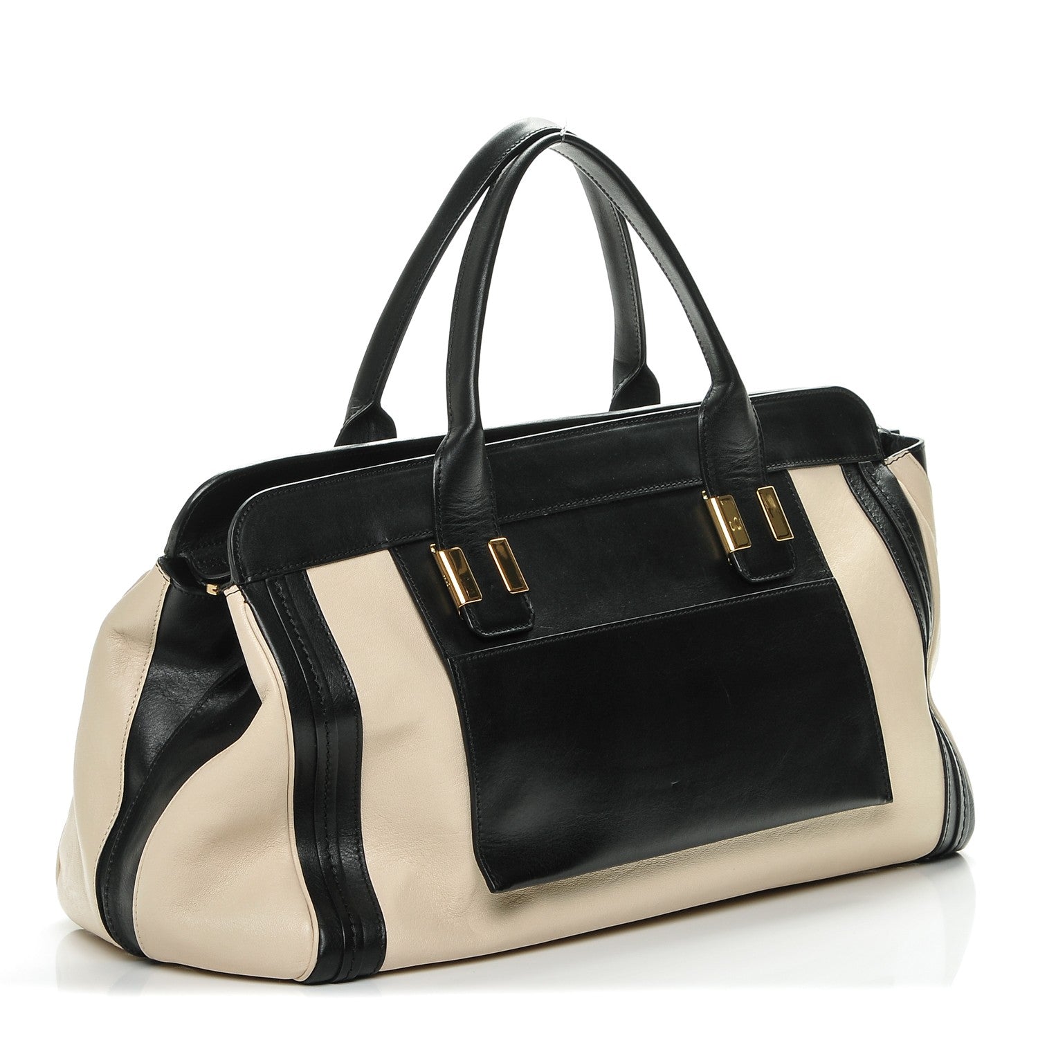 Chloe Sheepskin Calfskin Large Alice Satchel Husky White 3 of 7