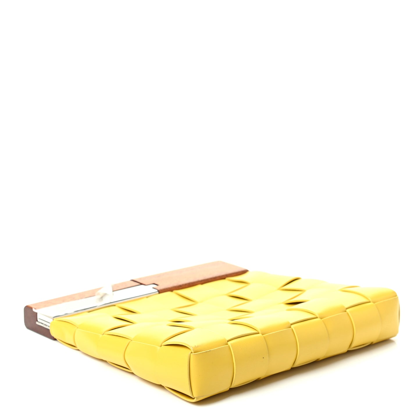 Nappa Intrecciato The Snap Clutch Acorn Gold