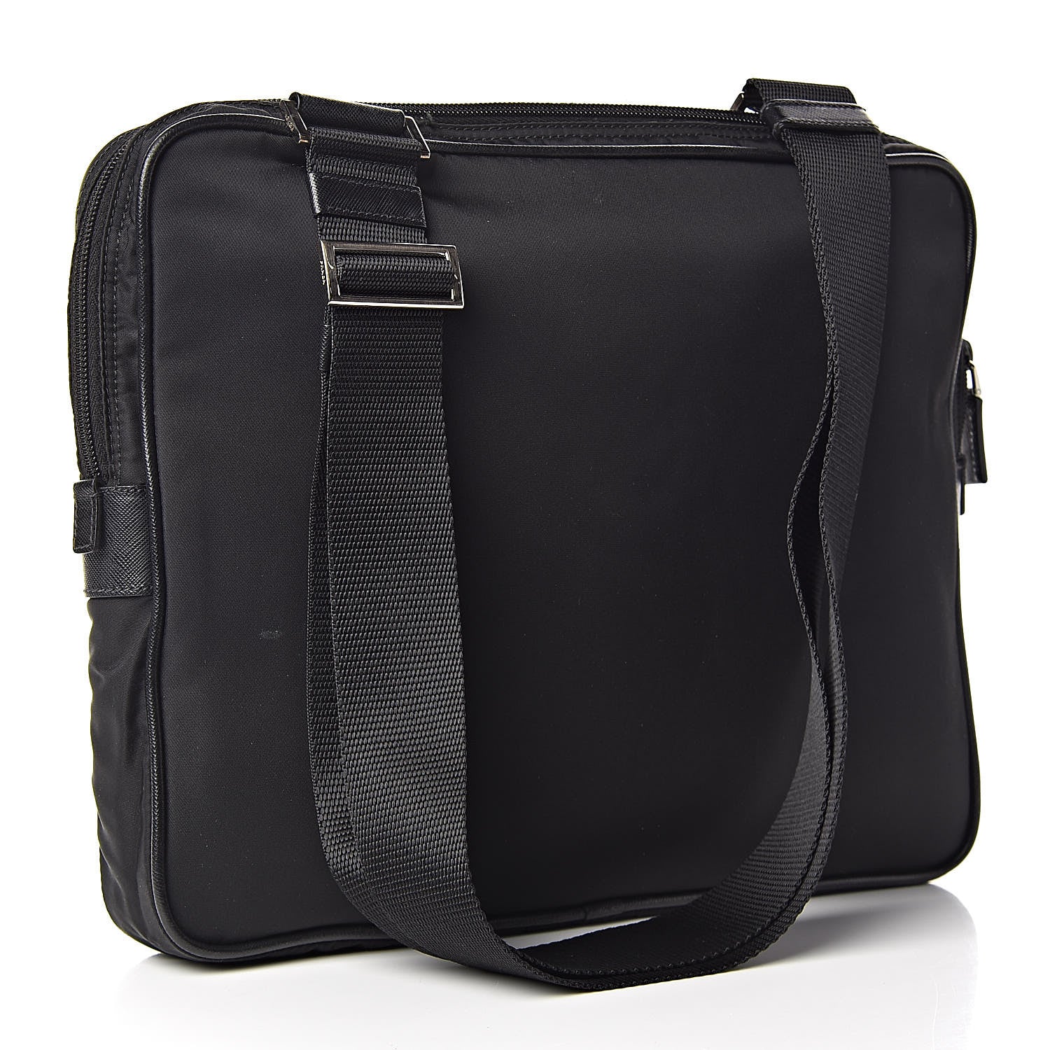 Prada Tessuto Nylon Flat Messenger Bag Black 3 of 11