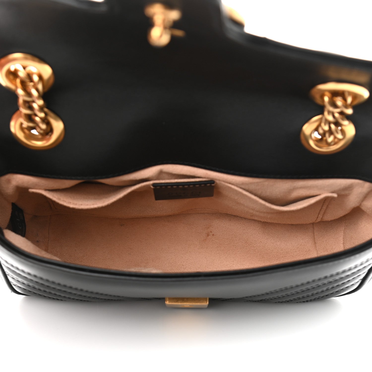 Gucci Calfskin Matelasse Mini GG Marmont Shoulder Bag Black 5 of 11