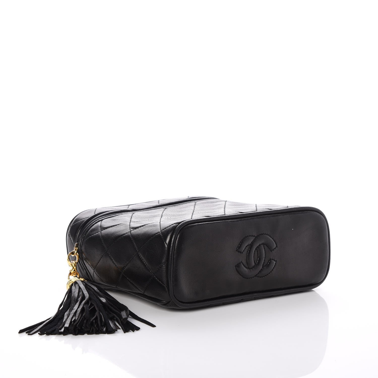 Chanel Lambskin Quilted Tassel Shoulder Bag Black 4 of 9