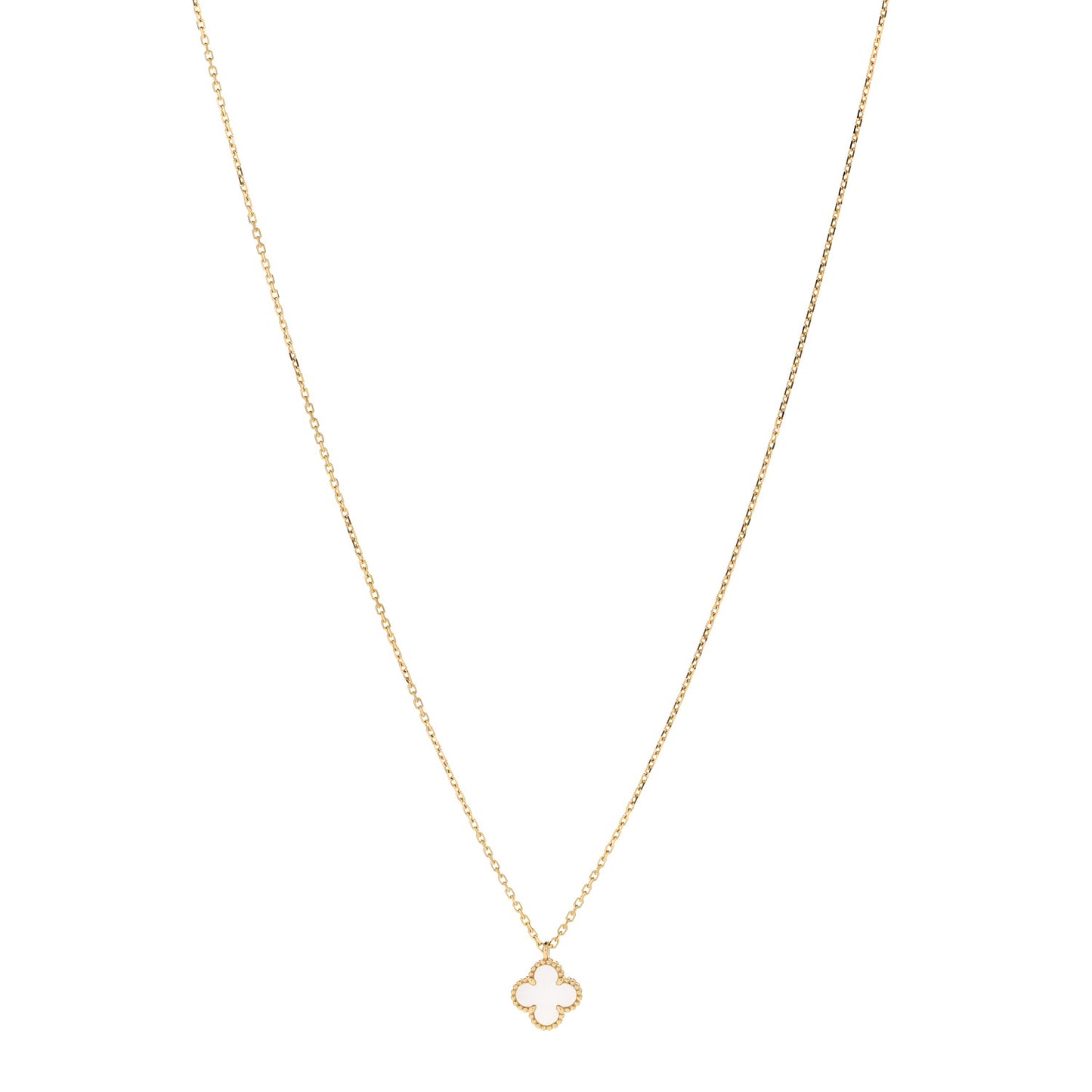 18K Yellow Gold Mother of Pearl Sweet Alhambra Pendant Necklace