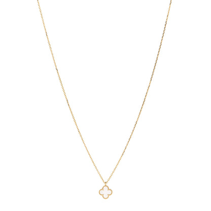 Van Cleef & Arpels 18K Yellow Gold Mother of Pearl Sweet Alhambra Pendant Necklace 1 of 7