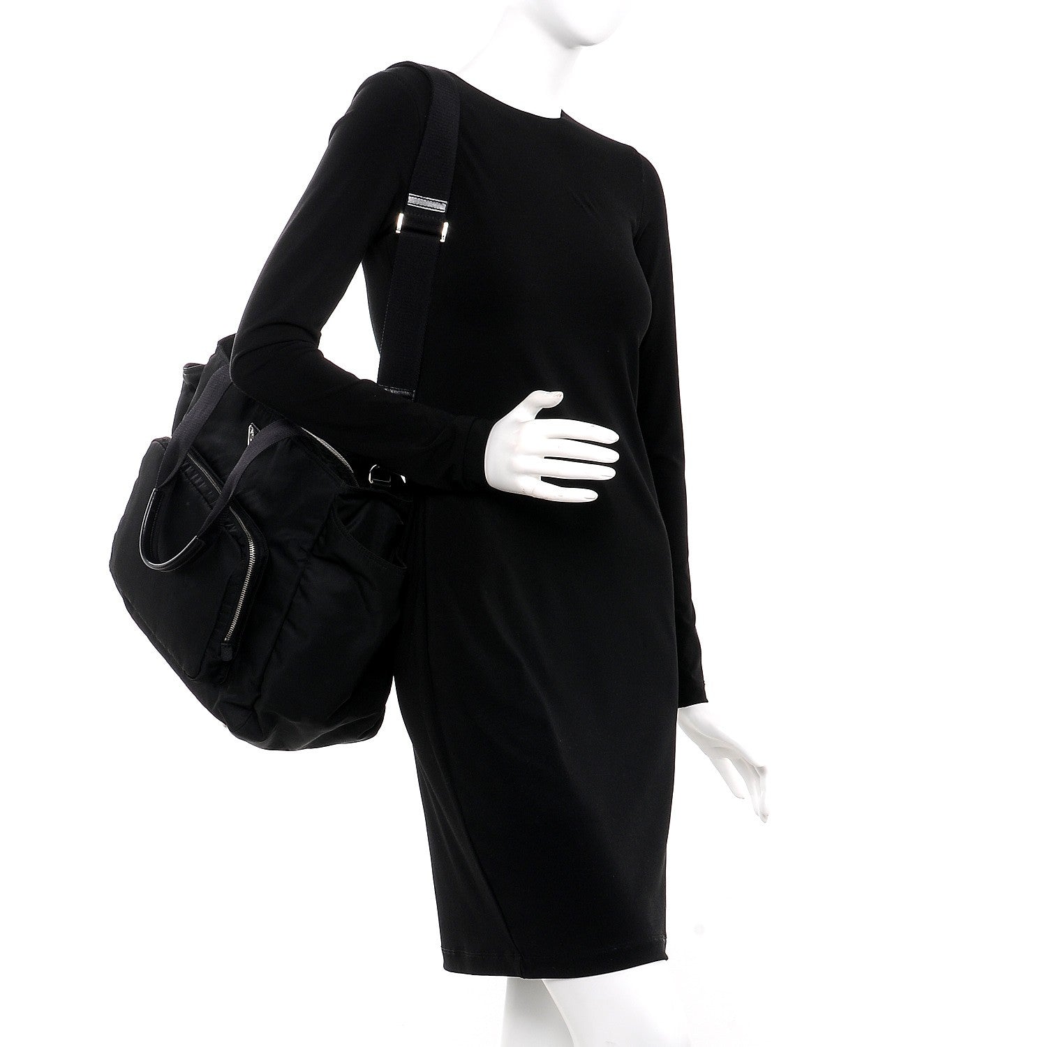 Prada Tessuto Nylon Vela Diaper Bag Black 2 of 9