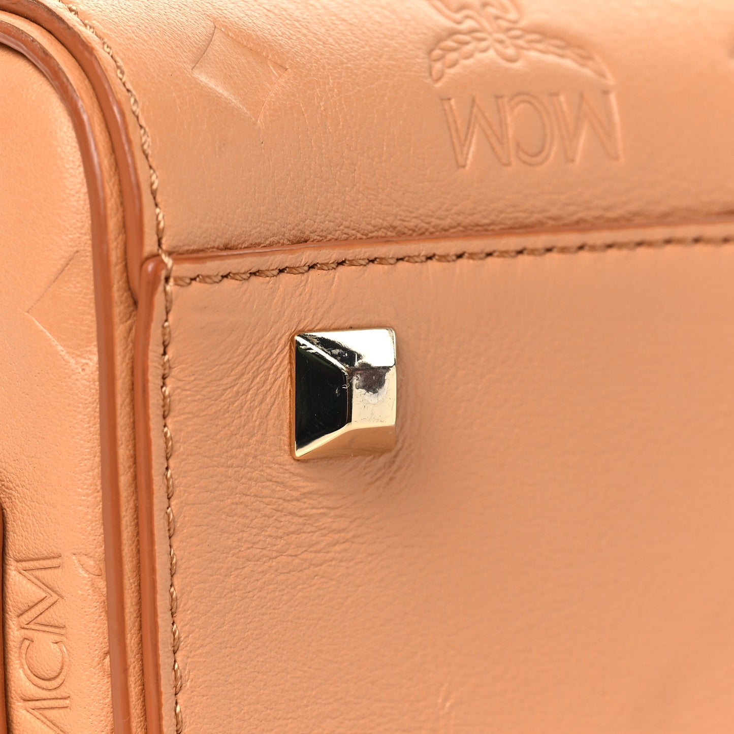 Calfskin Ottomar Monogram Small Essential Boston Bag Sandstone