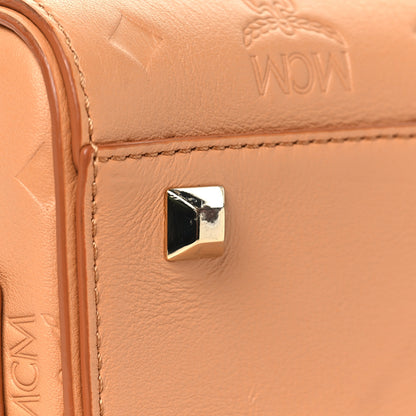 MCM Calfskin Ottomar Monogram Small Essential Boston Bag Sandstone 11 of 14