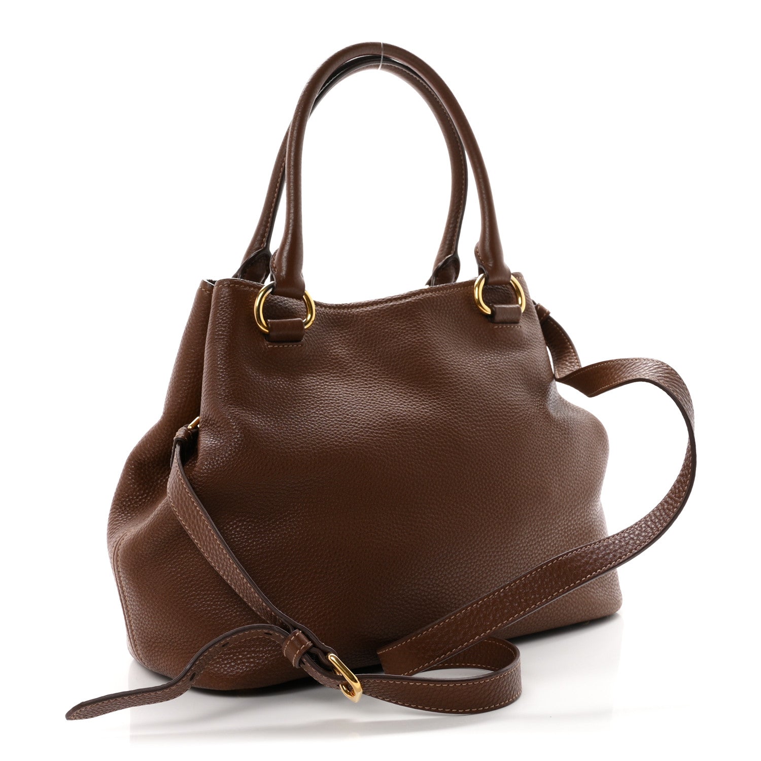 Prada Vitello Daino Tote Palissandro 3 of 11