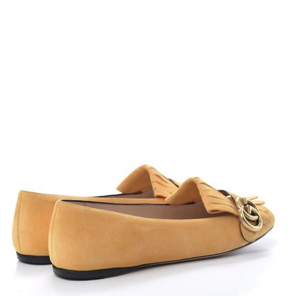 Gucci Kid Scamosciato GG Marmont Fringe Flats 39 Crystal Copper 4 of 8