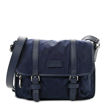 Gucci Nylon Monogram Double Buckle Flap Messenger Bag Tide 1 of 10