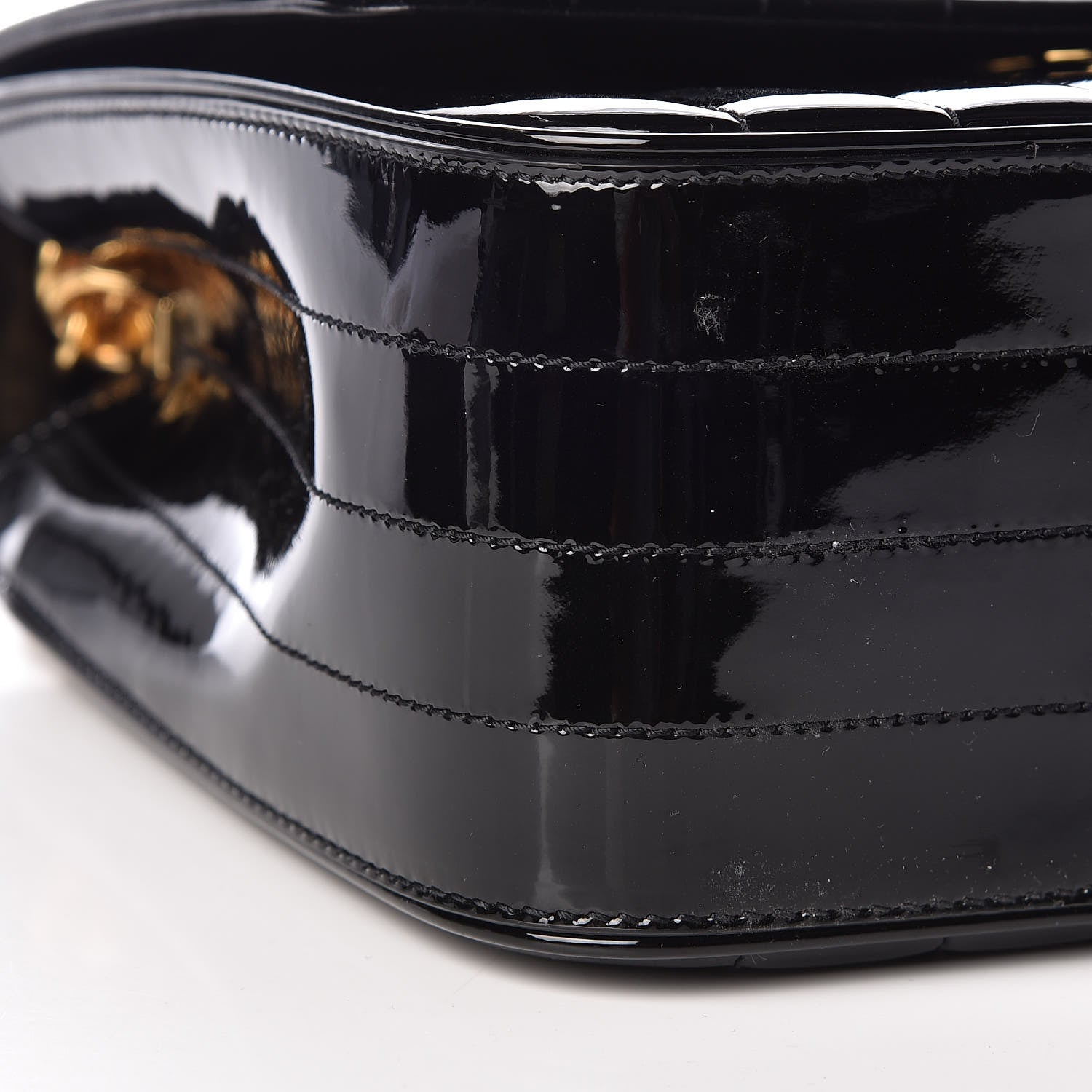 Saint Laurent Patent Matelasse Monogram Large Vicky Chain Bag Black 8 of 9