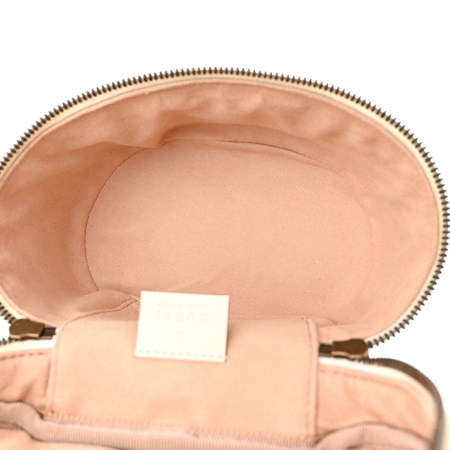 Calfskin Matelasse Mini GG Marmont Round Backpack White