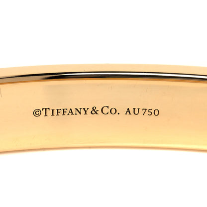 Tiffany 18K Yellow Gold Diamond Hinged Bangle Bracelet 4 of 5