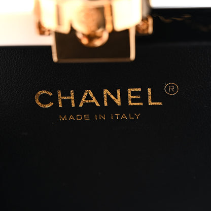 Chanel Plexiglass Perfume Bottle Clutch White Black 6 of 10