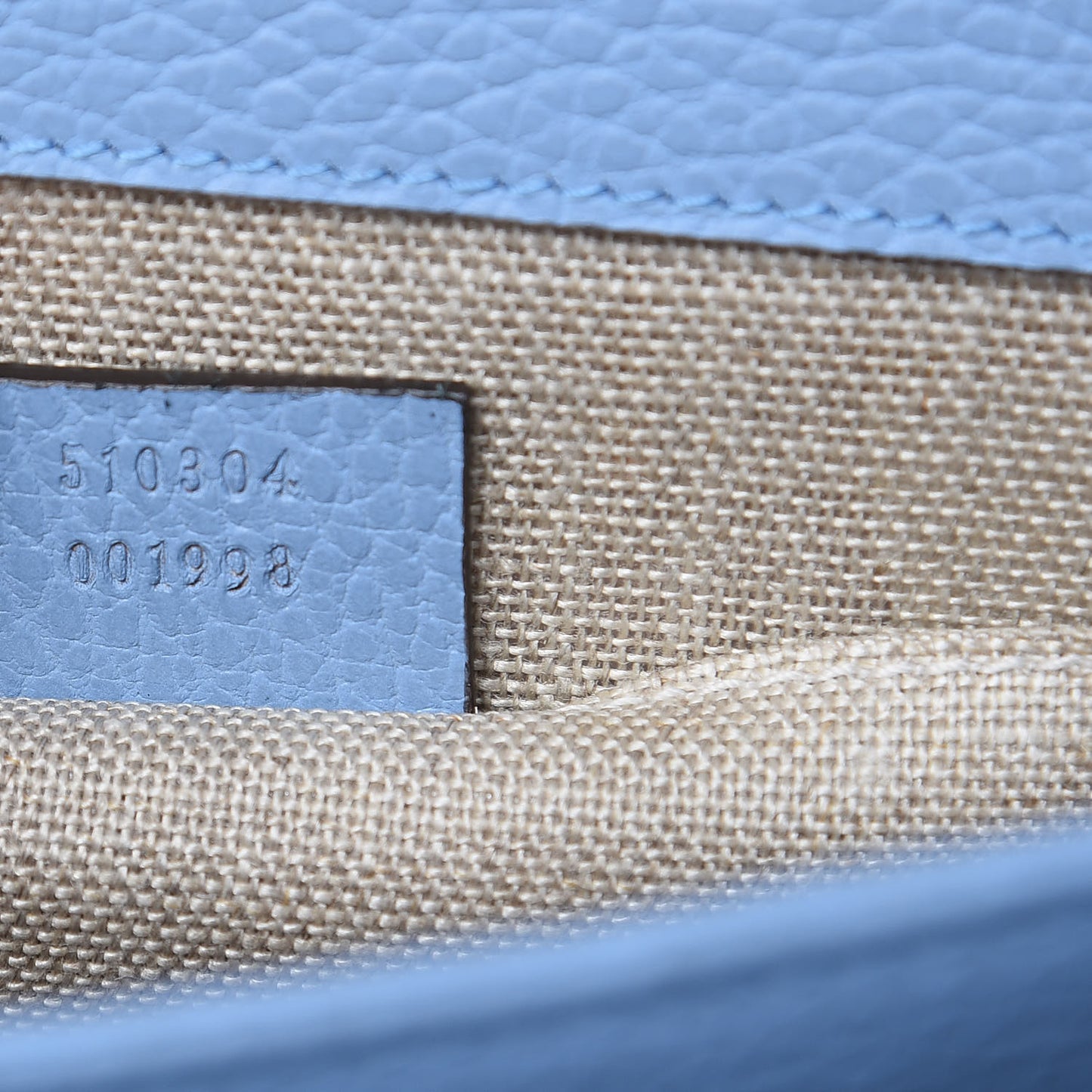 Dollar Calfskin Small Interlocking G Shoulder Bag Mineral Blue