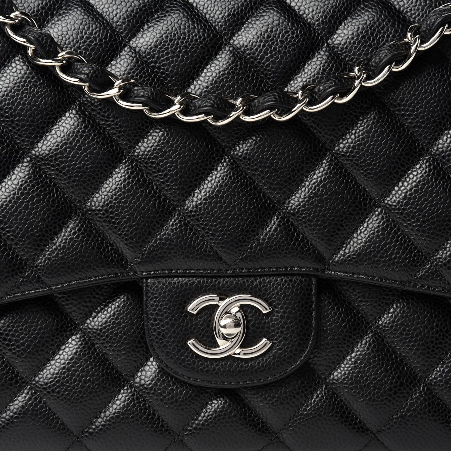 Caviar Quilted Jumbo Single Flap Black