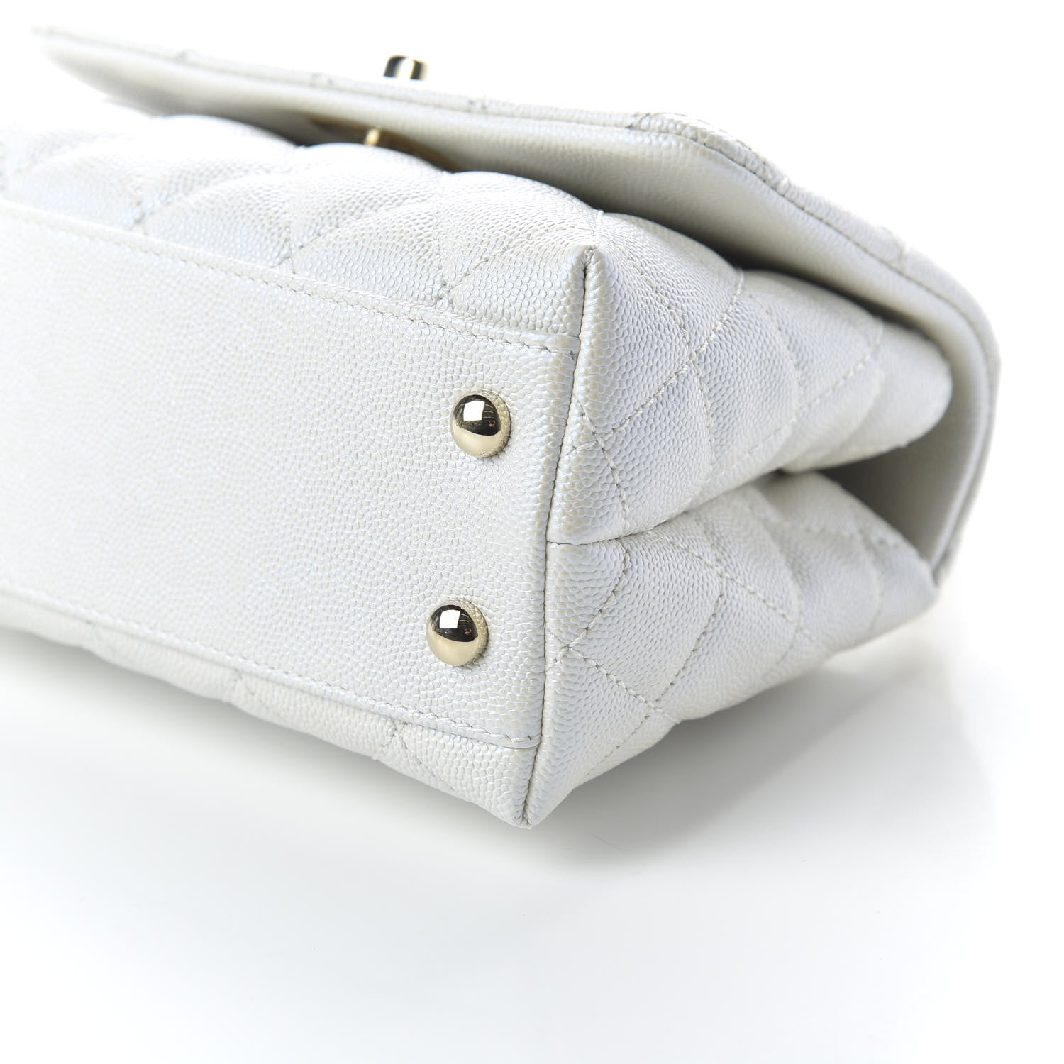 Chanel Iridescent Caviar Quilted Extra Mini Coco Handle Flap Ivory 7 of 11