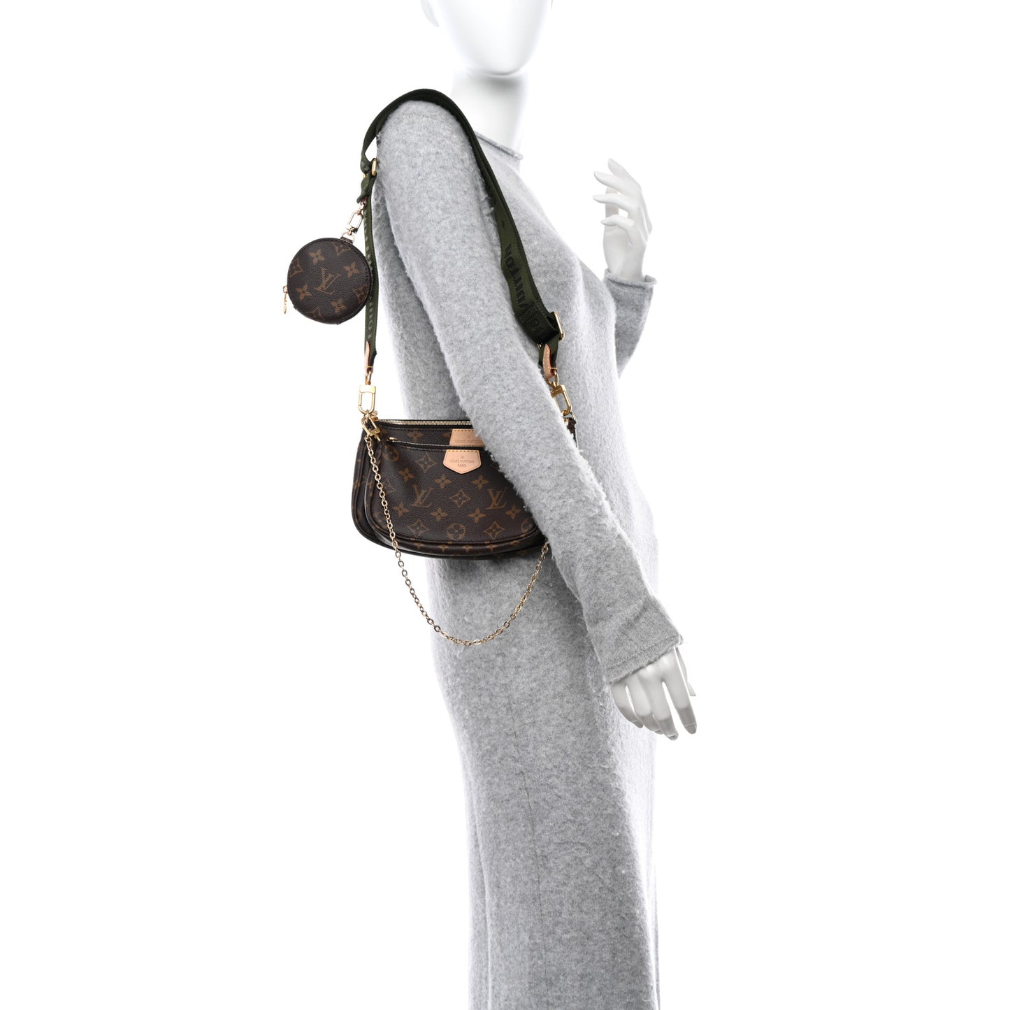 LOUIS VUITTON Monogram Multi Pochette Accessories Kaki