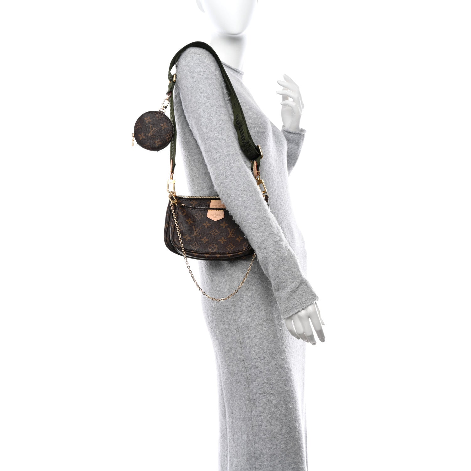 Louis Vuitton LOUIS VUITTON Monogram Multi Pochette Accessories Kaki 2 of 11