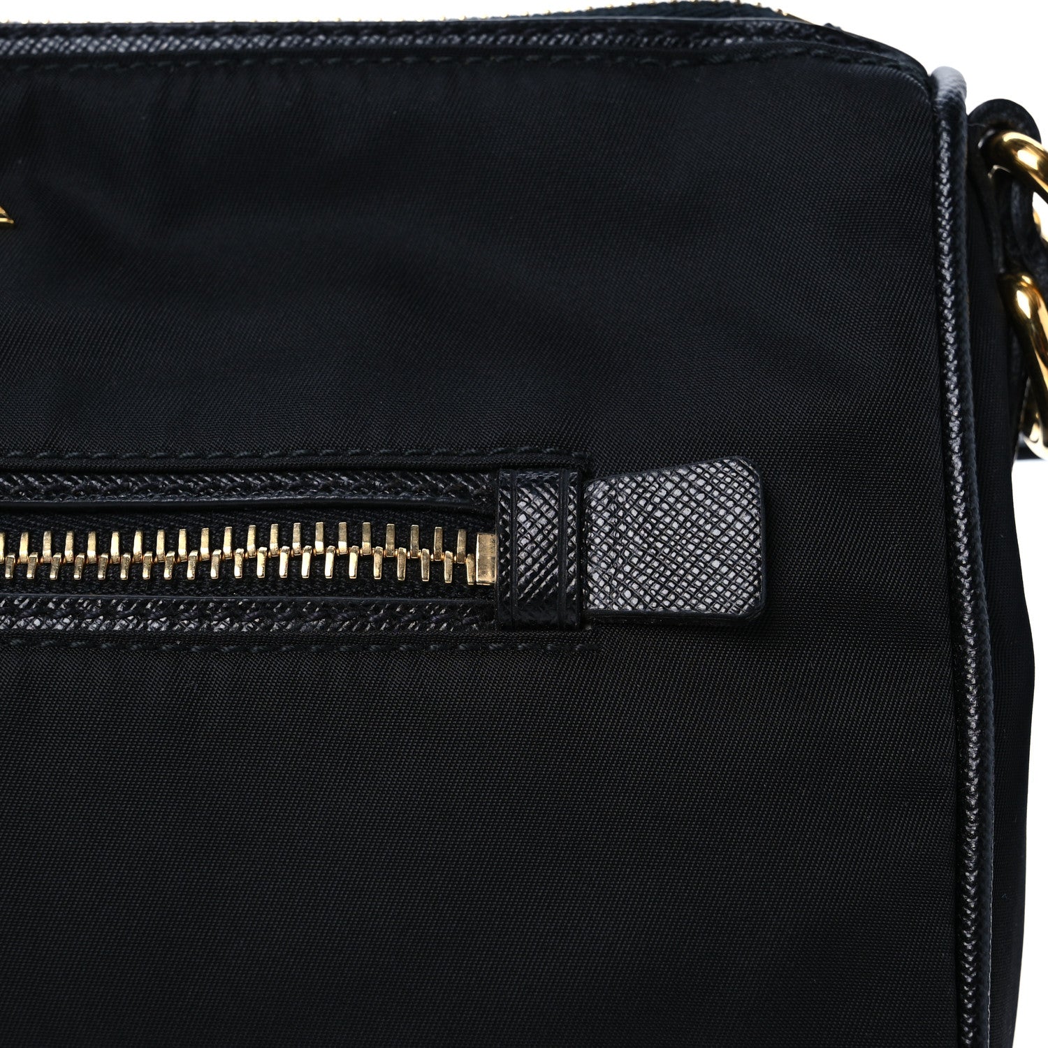 Prada Tessuto Nylon Saffiano Shoulder Bag Black 9 of 14