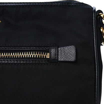 Prada Tessuto Nylon Saffiano Shoulder Bag Black 9 of 14