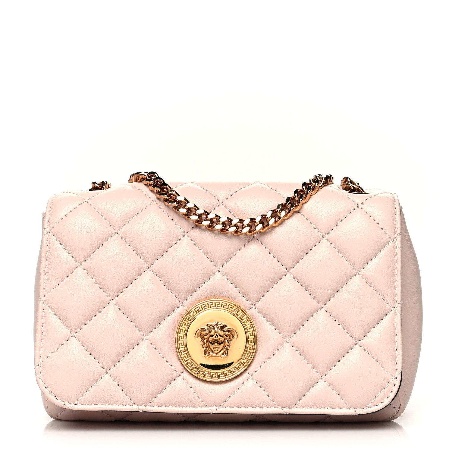 Versace Nappa Quilted Small Medusa Chain Crossbody Light Pink 1 of 10