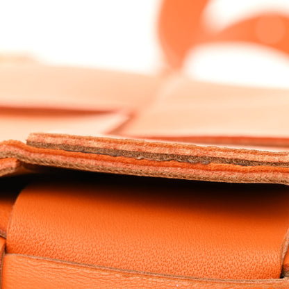 Bottega Veneta Lambskin Maxi Intrecciato Cassette Crossbody Bag Tangerine 11 of 11