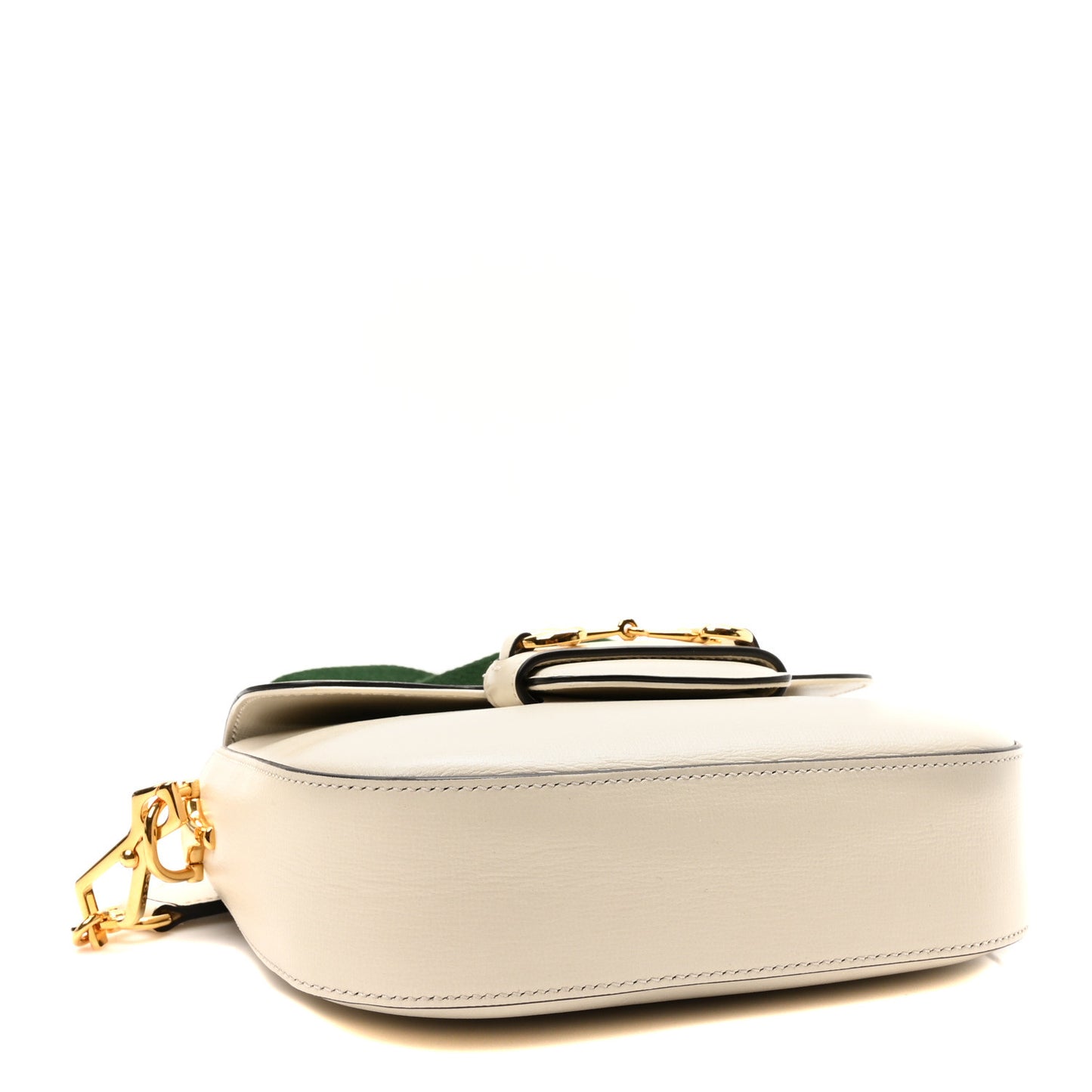 Azalea Calfskin Web Mini Horsebit 1955 Shoulder Bag Mystic White