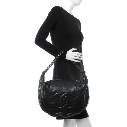 Chanel Glazed Caviar Modern Chain Hobo Black 2 of 8