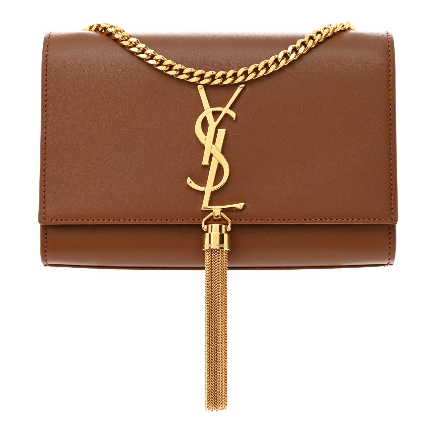 Saint Laurent Calfskin Small Classic Monogram Kate Tassel Satchel Fauve 1 of 11