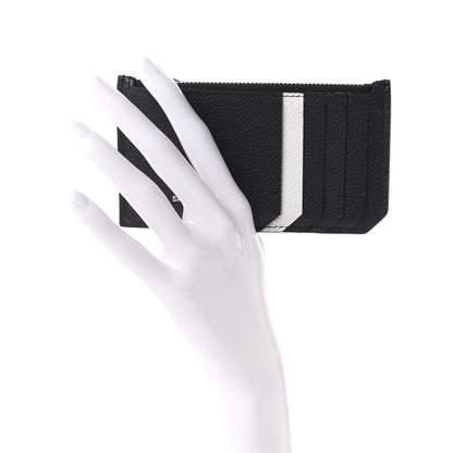 Saint Laurent Grained Calfskin 5 Fragments Zip Pouch Card Holder Black 2 of 10