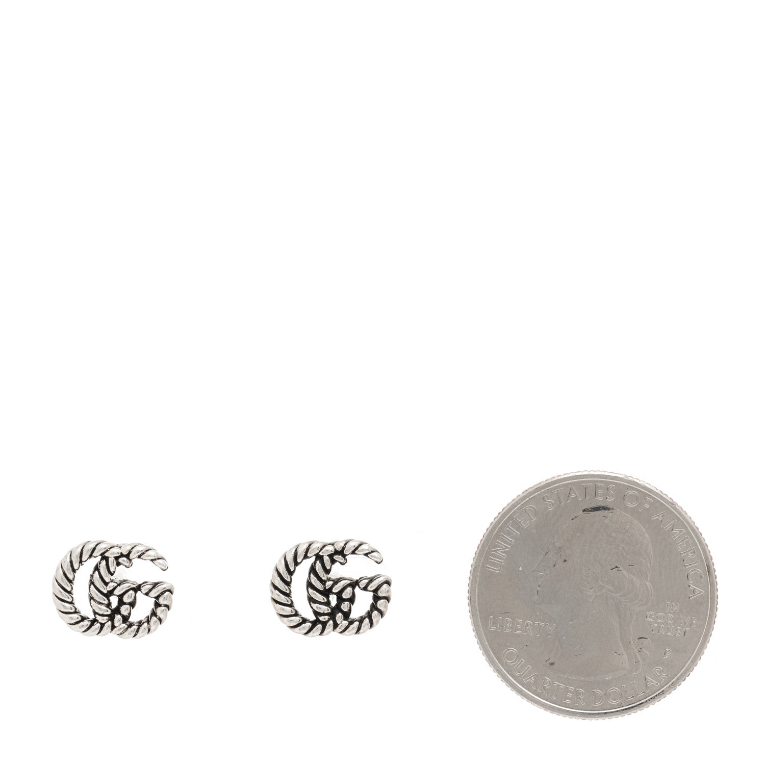 Gucci Sterling Silver Torchon Double G Earrings 2 of 5
