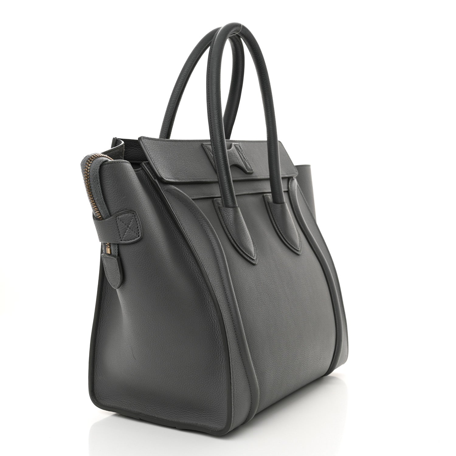 Celine Drummed Calfskin Mini Luggage Kohl 3 of 20
