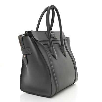 Celine Drummed Calfskin Mini Luggage Kohl 3 of 20