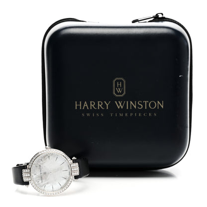 Harry Winston 18K White Gold Satin Diamond Bezel Mother of Pearl 36mm Premier Quartz Watch 7 of 7