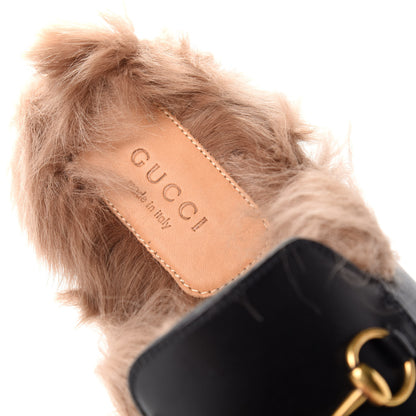 Gucci Calfskin Fur Womens Princetown Slippers 36.5 Black 8 of 9
