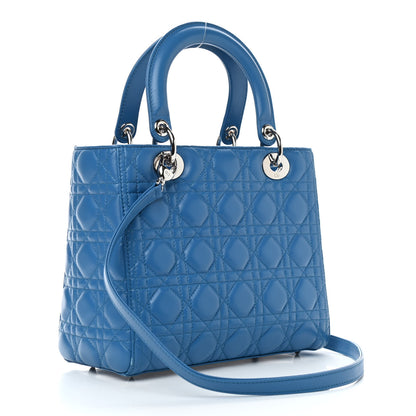 Christian Dior Lambskin Cannage Medium Lady Dior Blue Pastel 3 of 11
